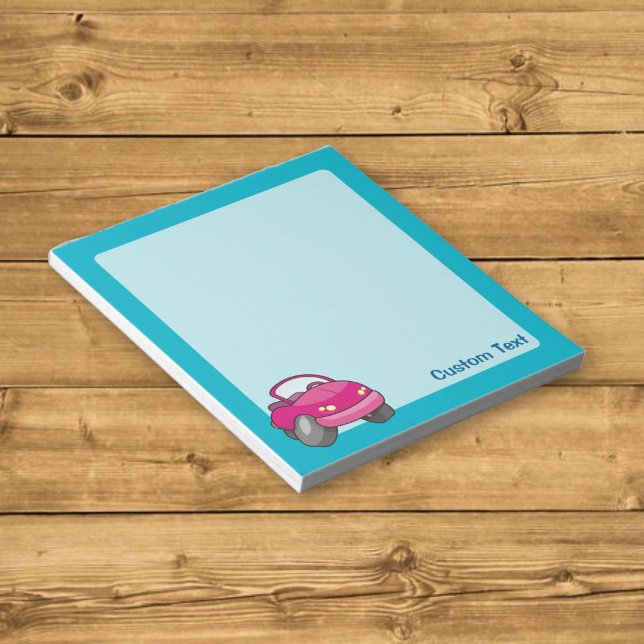 Pink Cartoon Car Notepad Notizblock (Von Creator hochgeladen)