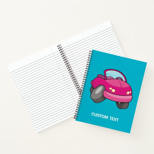 Pink Cartoon Car Notizbuch (Innenseite)