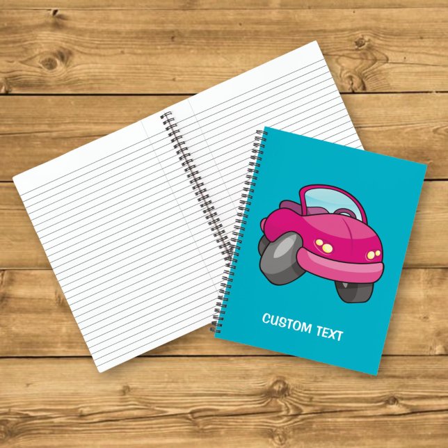 Pink Cartoon Car Notizbuch (Von Creator hochgeladen)