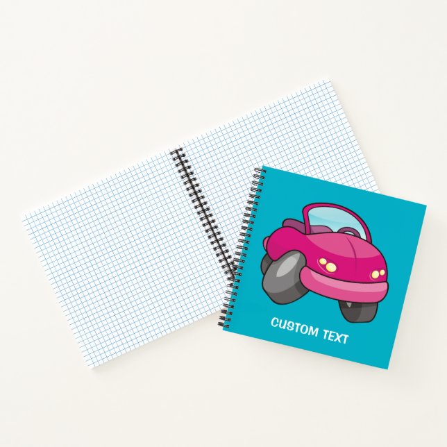 Pink Cartoon Car Notizbuch (Innenseite)