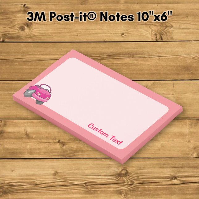 Pink Cartoon Car Post-it Klebezettel (Von Creator hochgeladen)