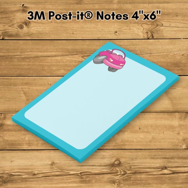 Pink Cartoon Car Post-it Klebezettel (Von Creator hochgeladen)