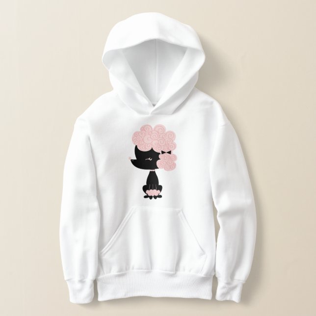 Pink Cartoon French Poodle Hoodie (Ablage )