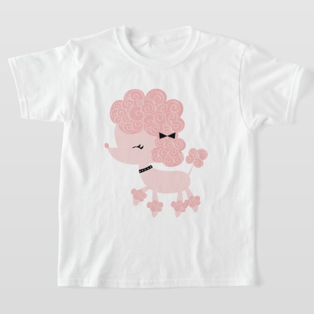 Pink Cartoon French Poodle T-Shirt (Ablage )