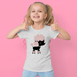 Pink Cartoon French Poodle T-Shirt