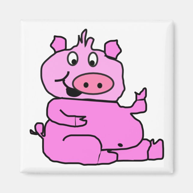 Pink Cartoon Pig Magnet (Vorne)