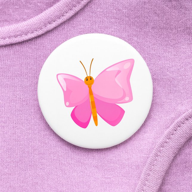 Pink-Cartoon-Schmetterling Button (Von Creator hochgeladen)