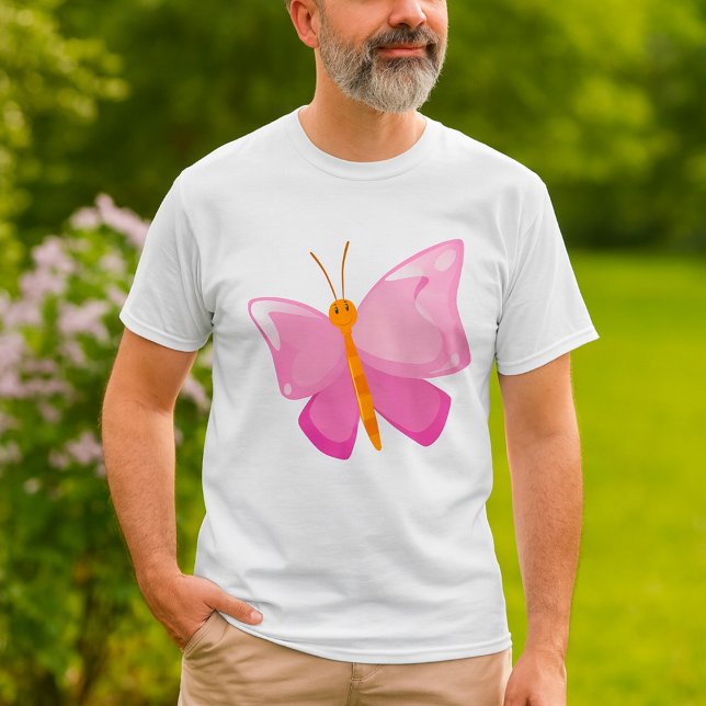 Pink-Cartoon-Schmetterling T-Shirt (Von Creator hochgeladen)