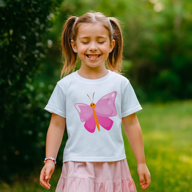 Pink-Cartoon-Schmetterling T-Shirt (Von Creator hochgeladen)