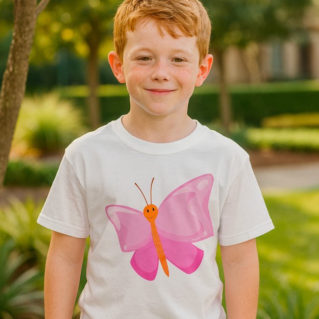Pink-Cartoon-Schmetterling T-Shirt (Von Creator hochgeladen)