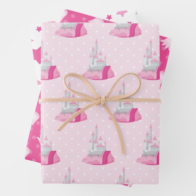 Pink Castle Pattern Geschenkpapier Set (Beispiel)