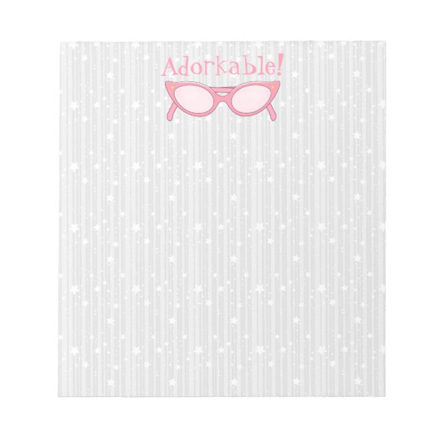 Pink Cat Eye Glasses - Personalisieren Sie es Notizblock (Vorderseite)