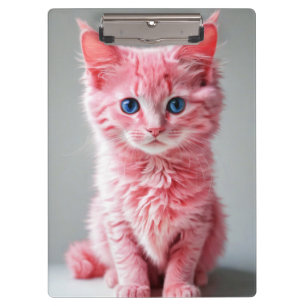 Pink Cat Foto Portrait Klemmbrett