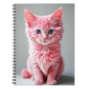 Pink Cat Foto Portrait Notizblock