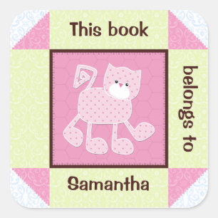 Pink Cat Imitate Quilbook Aufkleber