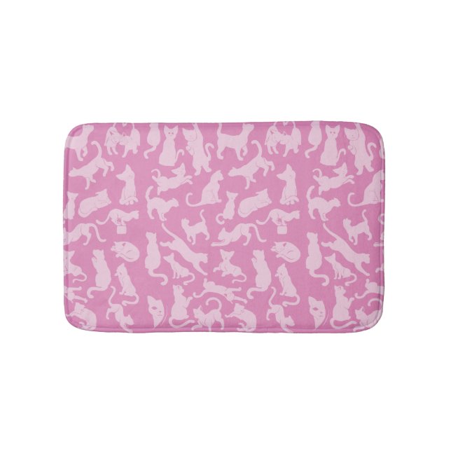 Pink Cat Pattern Badematte (Vorderseite)