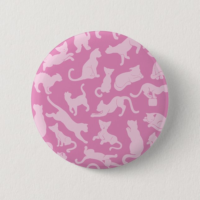 Pink Cat Pattern Button (Vorderseite)