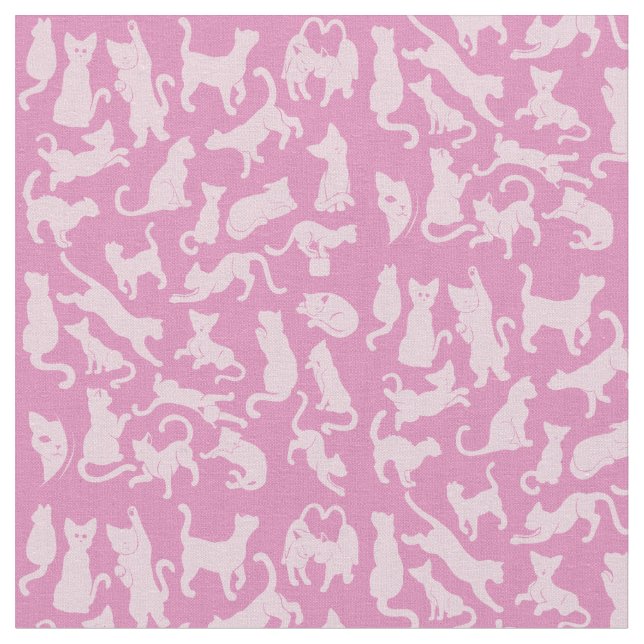 Pink Cat Pattern Stoff (Nahaufnahme)