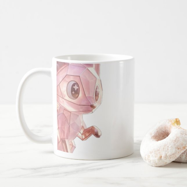 Pink cat printed mug kaffeetasse (Mit Donut)