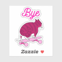 Pink Cat Skaten mit Byte Text