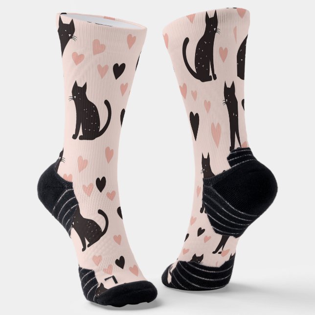 Pink Cat Socken Soft Pink (Gewinkelt)