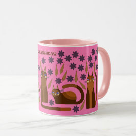 PINK CAT-TASSE FÜR DEN GEBURTSTAG TASSE