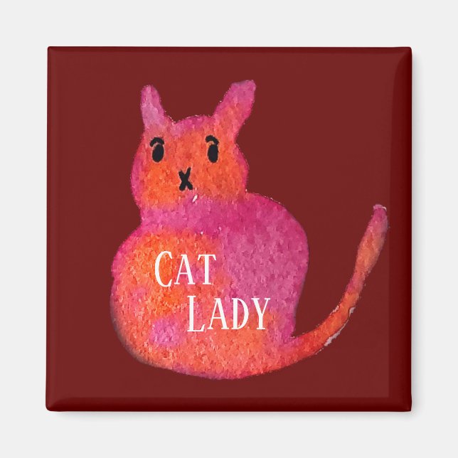 Pink Cate Funky niedlich Kitty Magnet (Vorne)