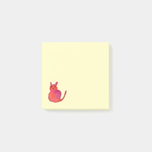 Pink Cate Funky niedlich Kitty Post-it Klebezettel (Vorderseite)