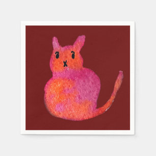 Pink Cate Funky niedlich Kitty Serviette