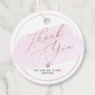 Pink Champagne Bubbles, Aquarell Danke Geschenkanhänger