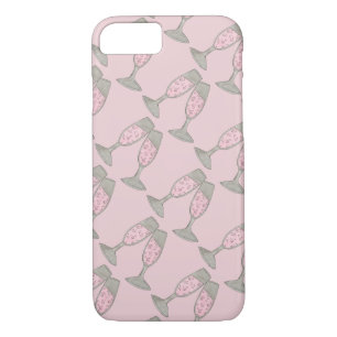 Pink Champagne Glass Bride Wedding Phone Case