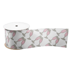 Pink Champagne Glass Wedding Brautparty Bubbly Satinband