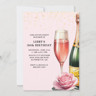 Pink Champagne Mimosa Party Einladung