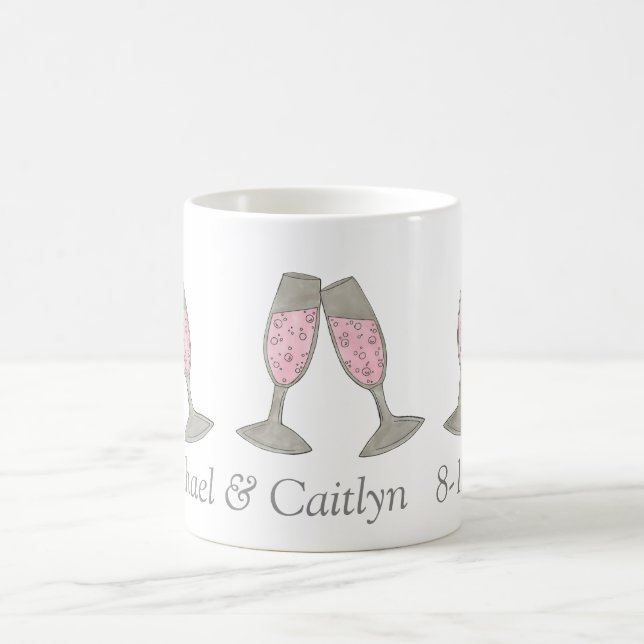 Pink Champagne Personalisiert Polterabend Tasse (Mittel)