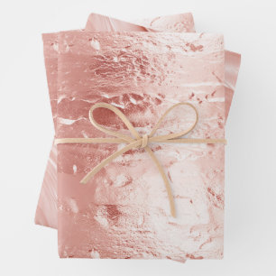 Pink Champagne Rose Glam Wedding Geschenkpapier Set