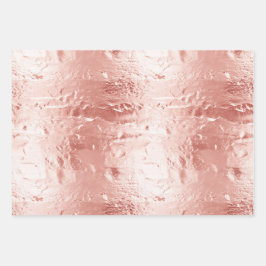 Pink Champagne Rose Glam Wedding Geschenkpapier Set