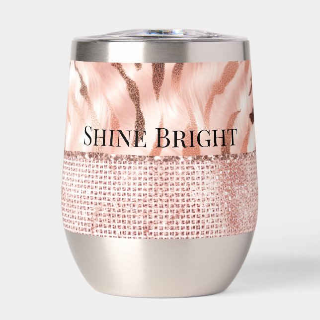 Pink Champagne Rose Glam Zebra (Vorderseite)