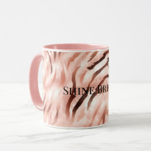 Pink Champagne Rose Glam Zebra Tasse