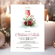 Pink-Champagner-Weihnachtscocktails