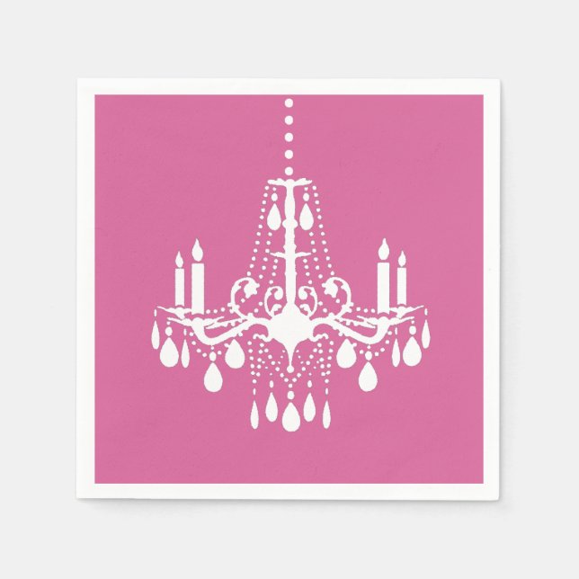 Pink Chandelier Napkin Serviette (Vorderseite)