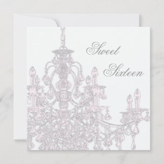 Pink Chandelier Sweet 16 Geburtstagsparty Einladung