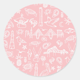 Pink Charleston Toile Sticker
