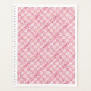 PINK CHECK QUILT 8,5x11 Planer Kalender / Weiß