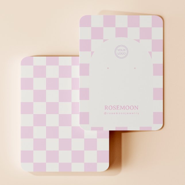 Pink Checked Earring Display Card (Von Creator hochgeladen)