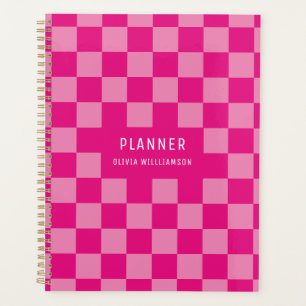 Pink Checked Name Planer