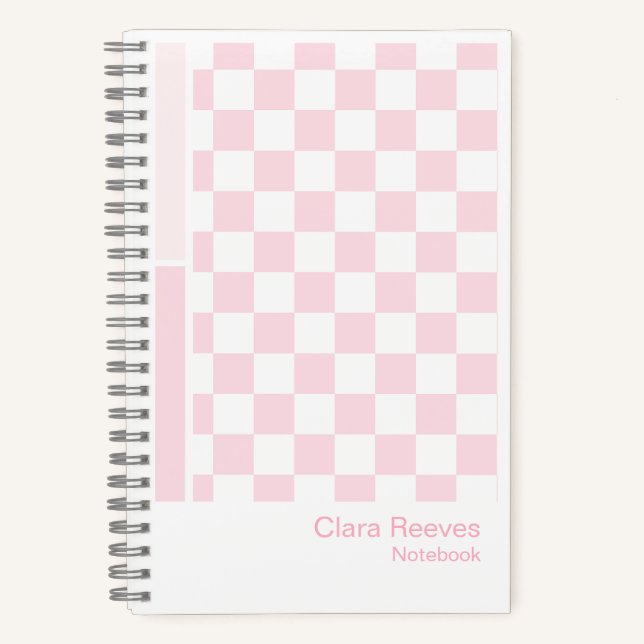 Pink Checkerboard Color Palette Aesthetic Notebook Notizbuch (Vorderseite)