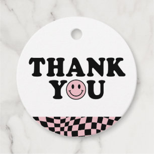 Pink Checkered Preppy Lächeln Geburtstag Vielen Da Geschenkanhänger