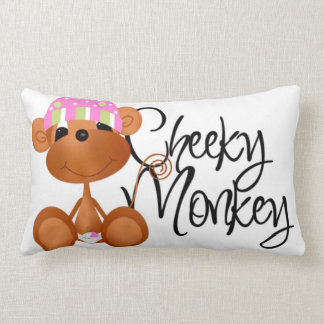 Pink Cheeky Monkey Pillow Lendenkissen