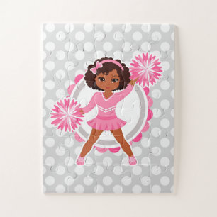 Pink Cheerleader African American - Niedlich Cheer Puzzle