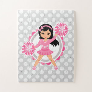 Pink Cheerleader Black Hair - Niedlich Cheerleader Puzzle